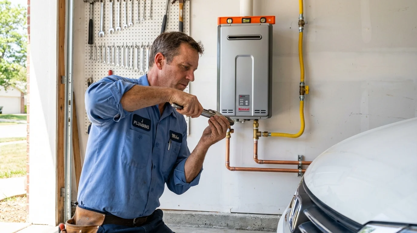 Tankless water heater installation by a Johns Plumbing LLC plumber in Easley